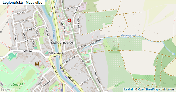 Legionářská - mapa ulice