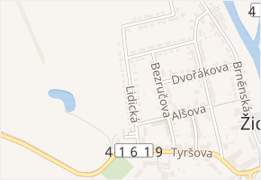 Lidická v obci Židlochovice - mapa ulice