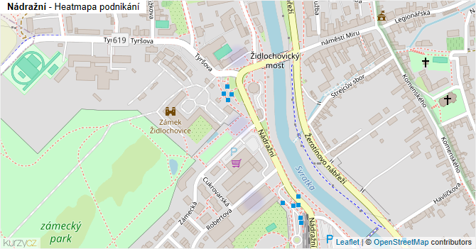 Nádražní - mapa podnikání