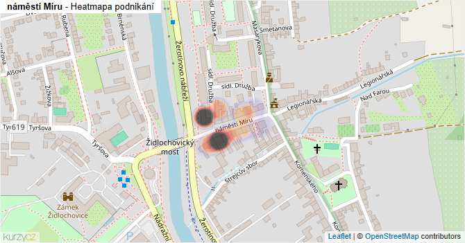 náměstí Míru - mapa podnikání