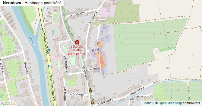 Nerudova - mapa podnikání