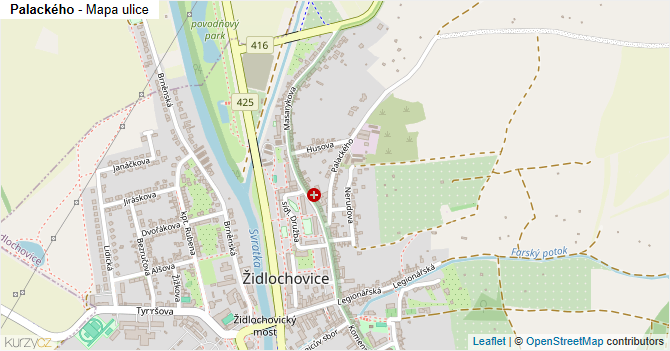 Palackého - mapa ulice
