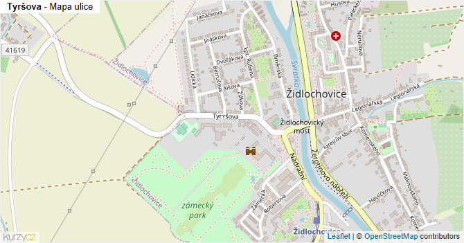 Tyršova - mapa ulice