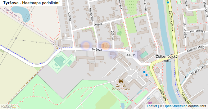 Tyršova - mapa podnikání