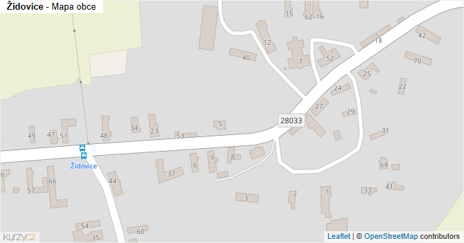 Židovice - mapa obce