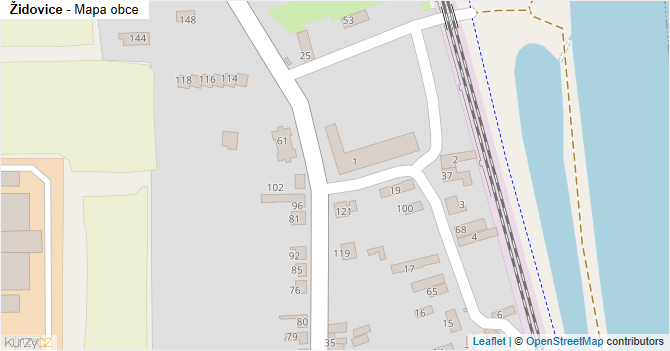 Židovice - mapa obce