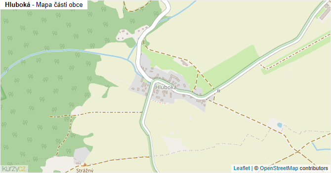 Hluboká - mapa části obce