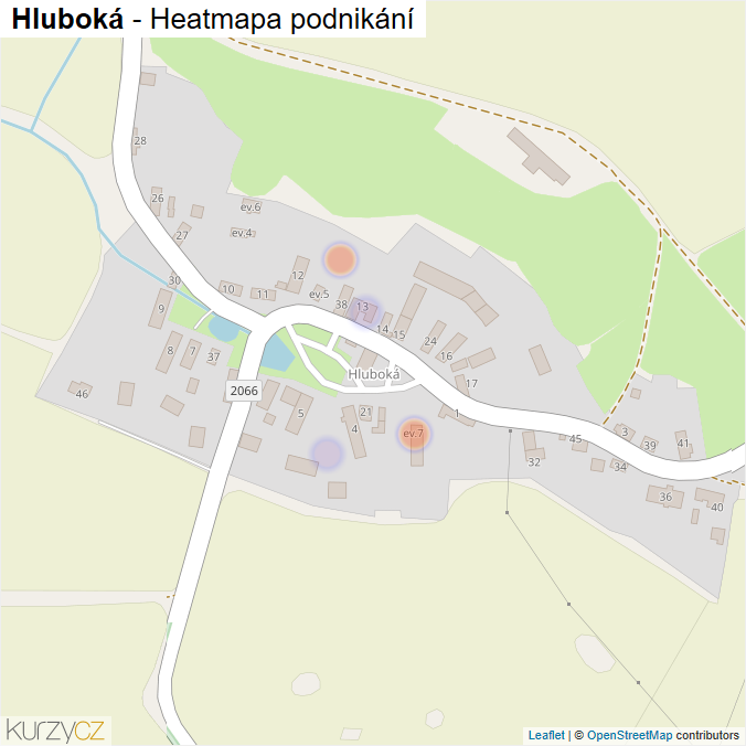 Mapa Hluboká - Firmy v části obce.