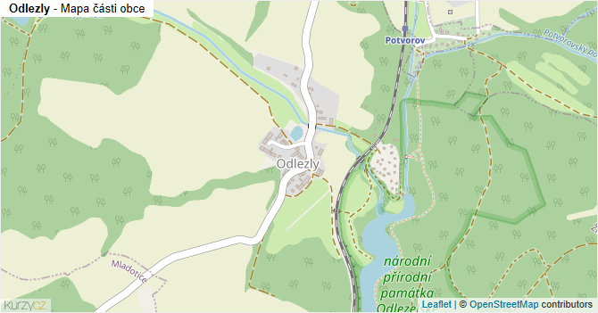 Odlezly - mapa části obce