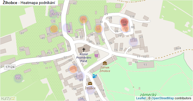 Žihobce - mapa podnikání