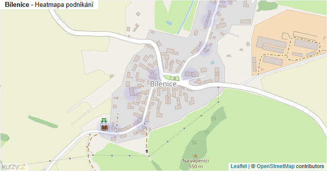 Bílenice - mapa podnikání