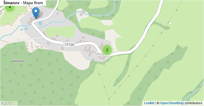 Šimanov - mapa firem