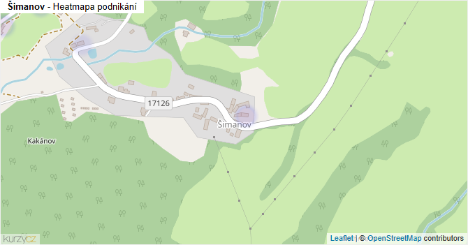 Šimanov - mapa podnikání