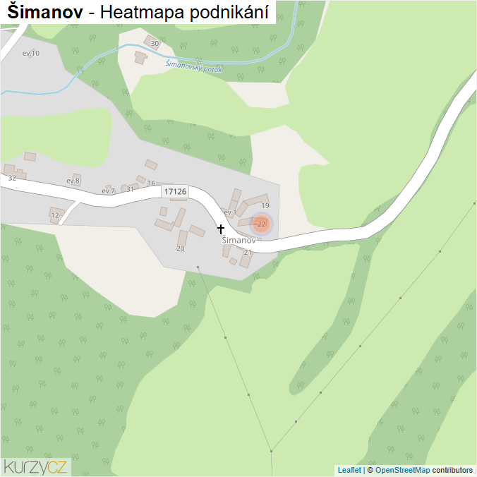 Mapa Šimanov - Firmy v části obce.