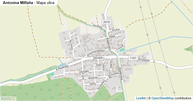 Antonína Milfaita - mapa ulice