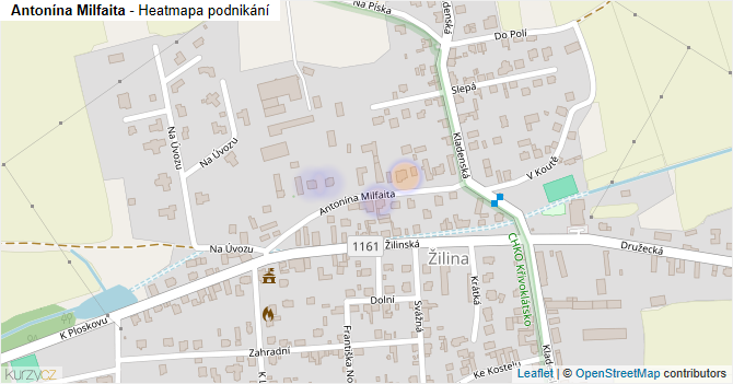 Antonína Milfaita - mapa podnikání