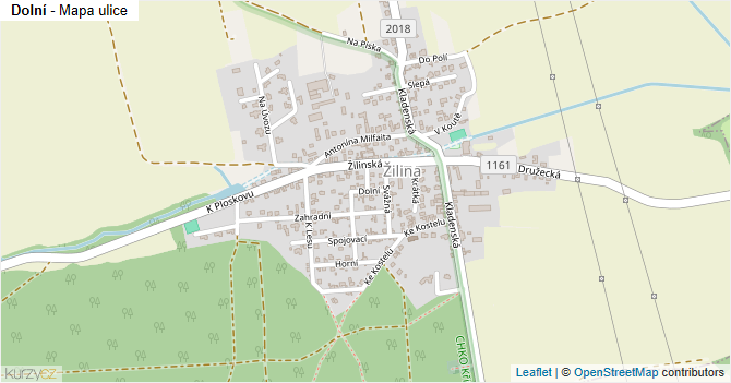 Dolní - mapa ulice