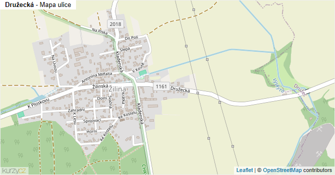 Družecká - mapa ulice