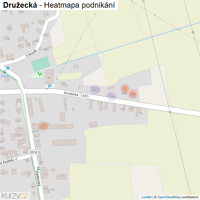 Mapa Družecká - Firmy v ulici.