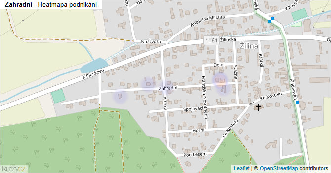 Zahradní - mapa podnikání