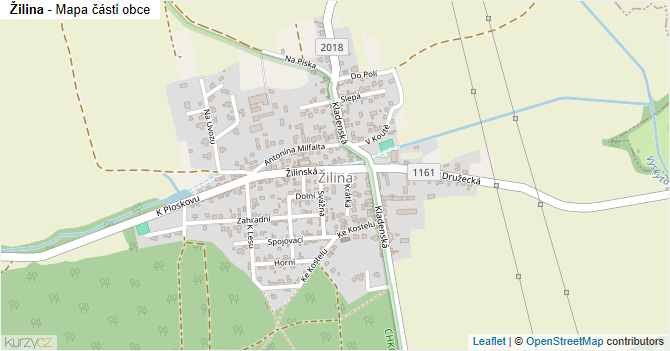 Žilina - mapa části obce