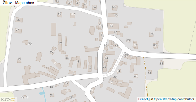 Žilov - mapa obce