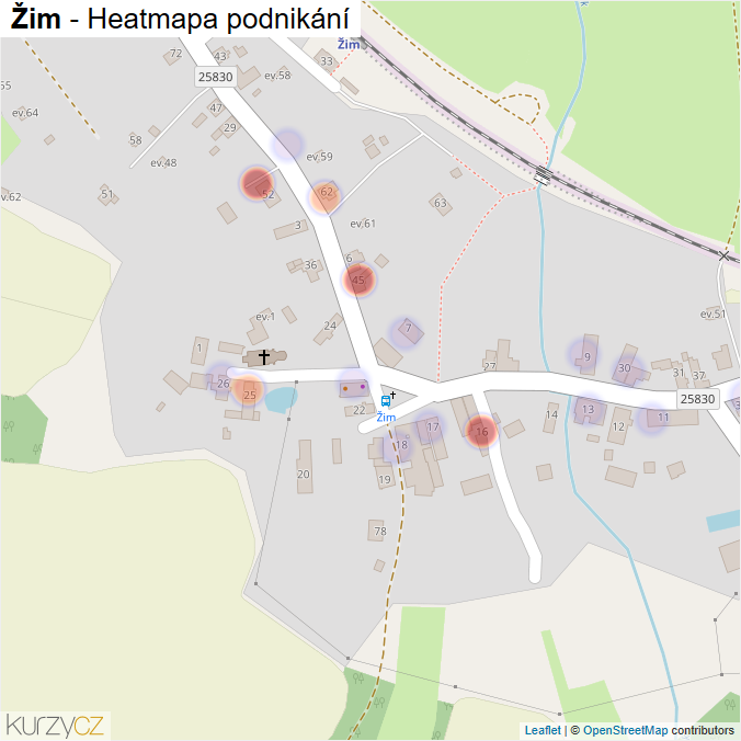 Mapa Žim - Firmy v části obce.