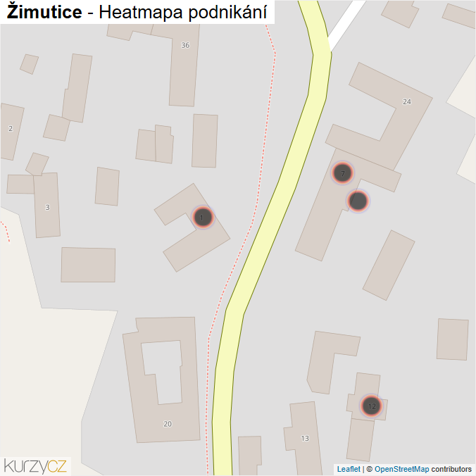 Mapa Žimutice - Firmy v obci.