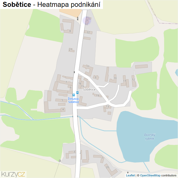 Mapa Sobětice - Firmy v části obce.
