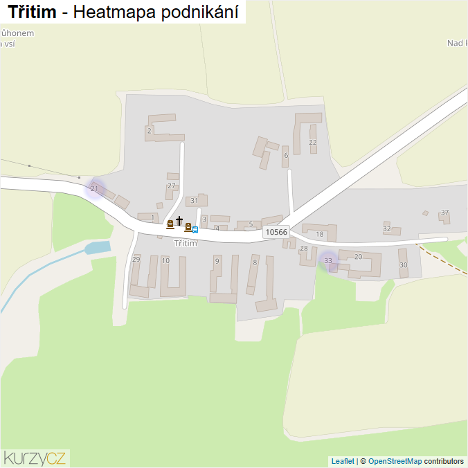 Mapa Třitim - Firmy v části obce.