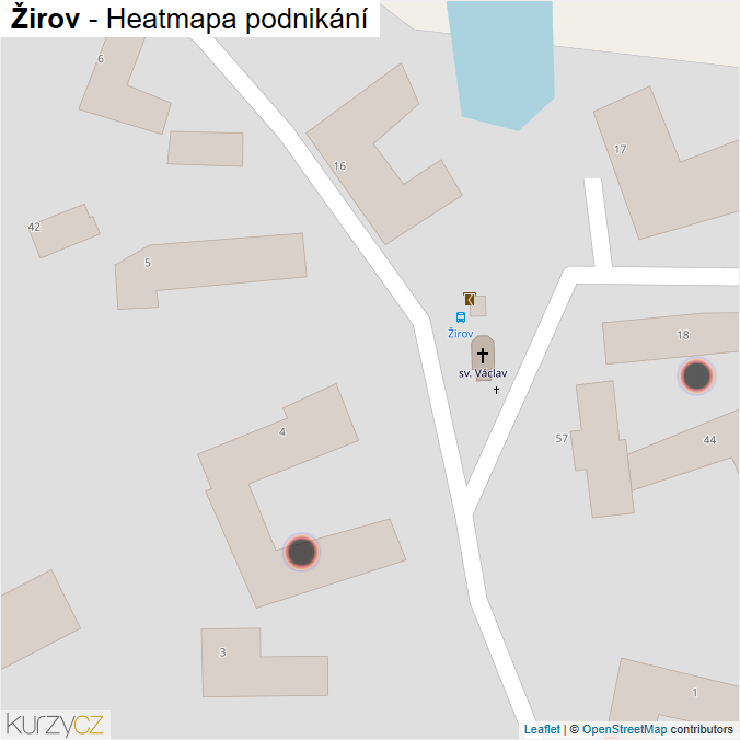 Mapa Žirov - Firmy v obci.