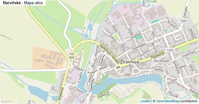Barvířská - mapa ulice
