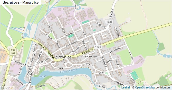 Bezručova - mapa ulice
