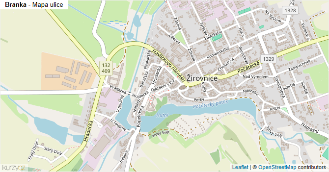 Branka - mapa ulice