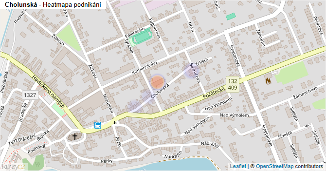 Cholunská - mapa podnikání