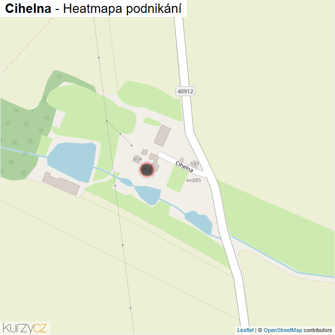 Mapa Cihelna - Firmy v ulici.