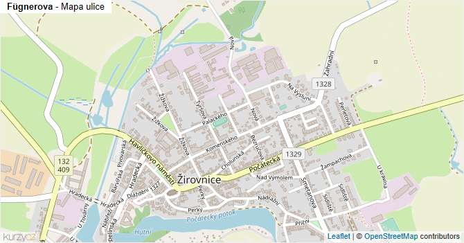 Fügnerova - mapa ulice