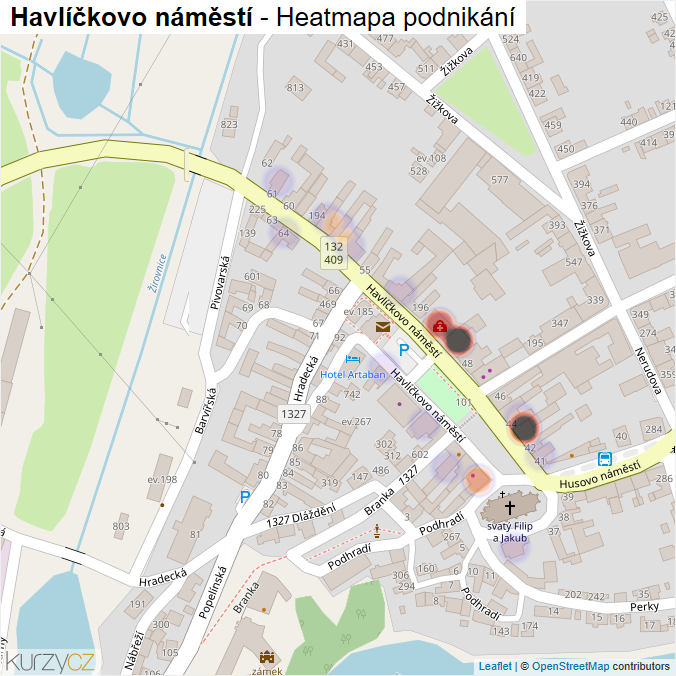 Mapa Havlíčkovo náměstí - Firmy v ulici.