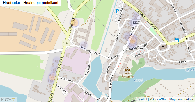 Hradecká - mapa podnikání