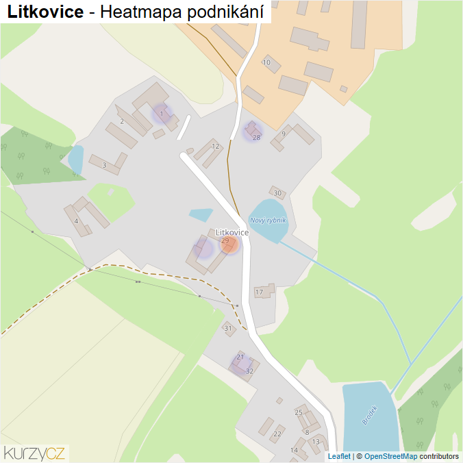 Mapa Litkovice - Firmy v části obce.
