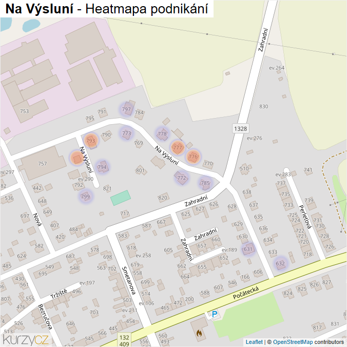 Mapa Na Výsluní - Firmy v ulici.