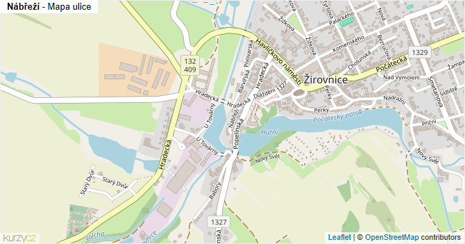 Nábřeží - mapa ulice