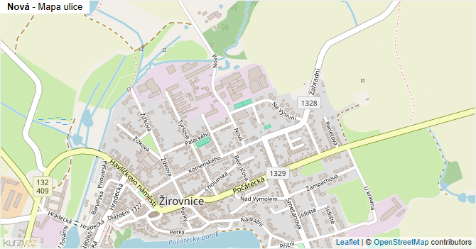 Nová - mapa ulice