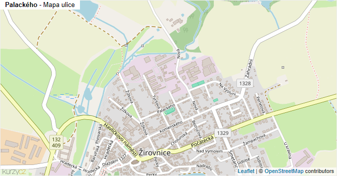 Palackého - mapa ulice
