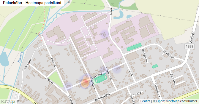 Palackého - mapa podnikání