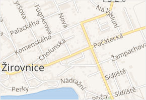 Počátecká v obci Žirovnice - mapa ulice