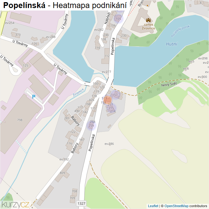 Mapa Popelínská - Firmy v ulici.