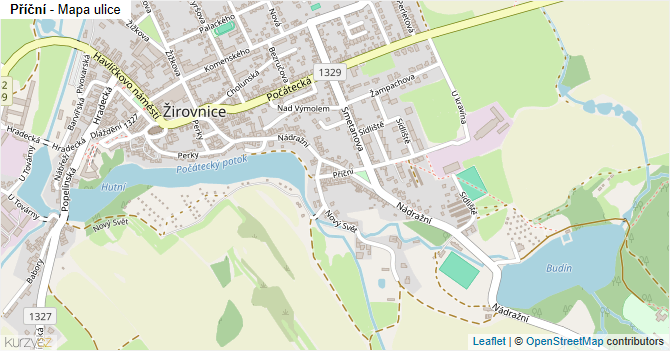 Příční - mapa ulice