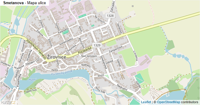 Smetanova - mapa ulice