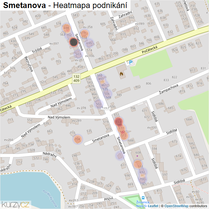 Mapa Smetanova - Firmy v ulici.
